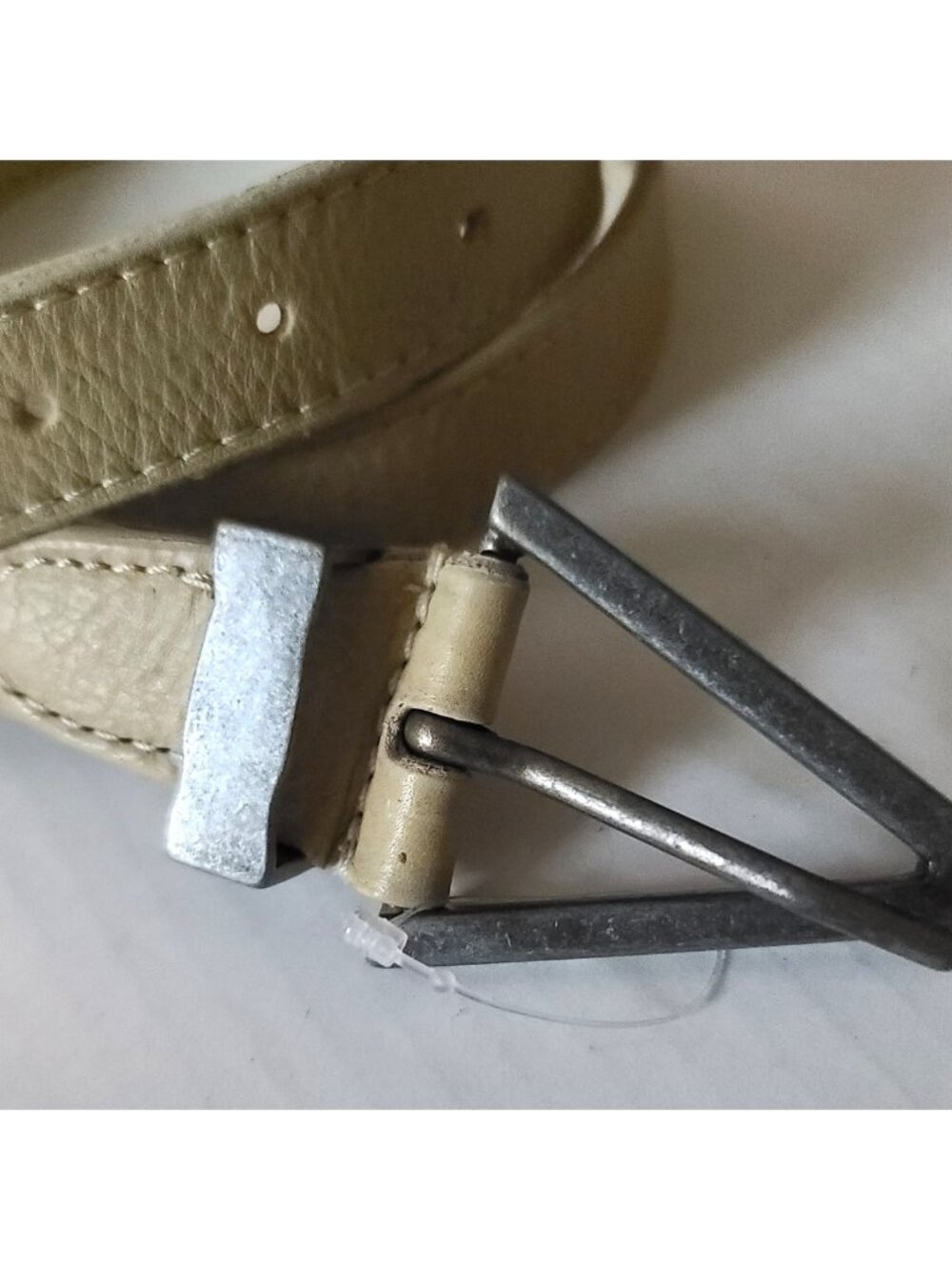 Free People On Point Leather Belt Taupe M/L Rustic Artisan Boho Classic NWOT - Picture 5 of 10
